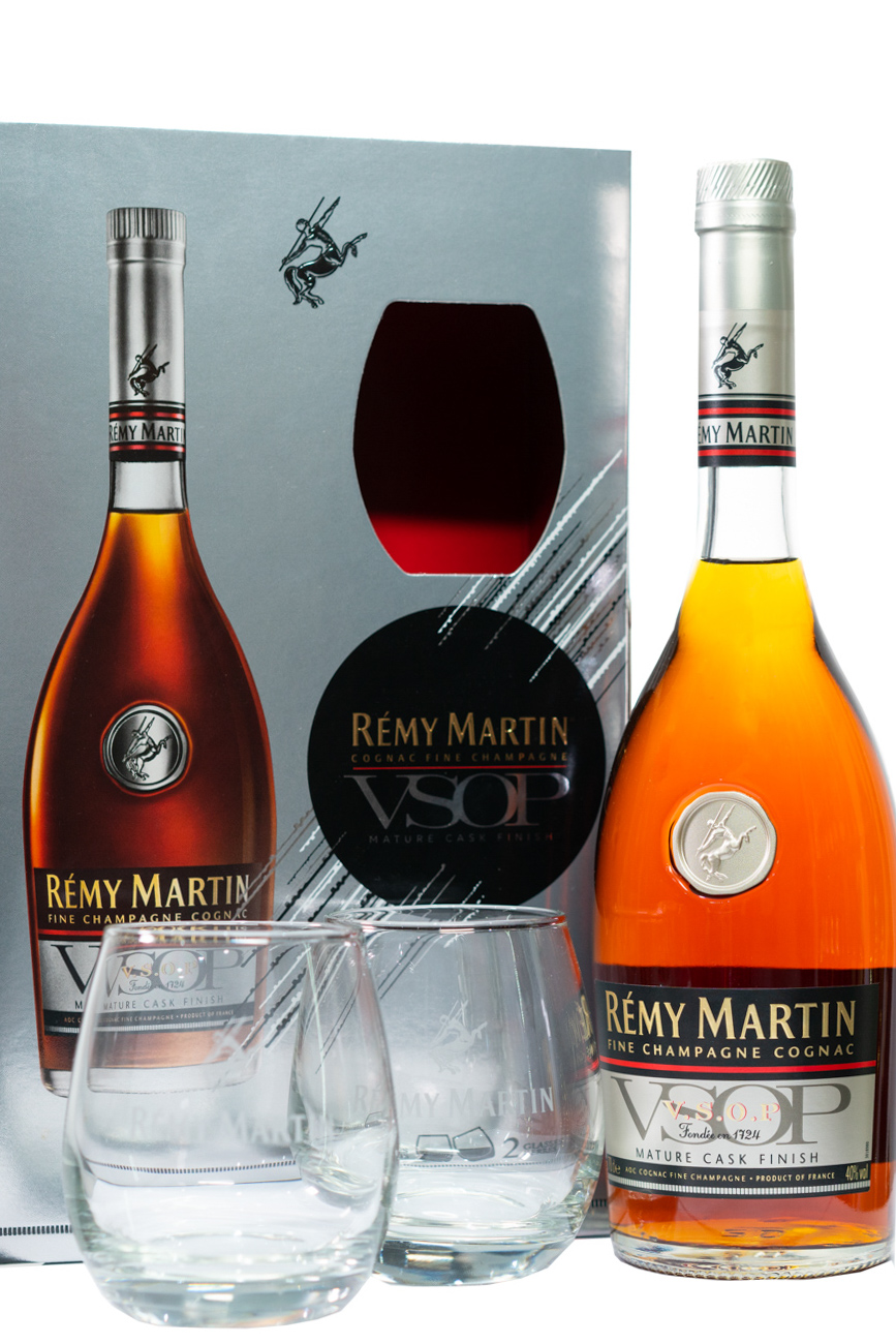 Remy Martin VSOP Mature Cask Finish Cognac Gift Set with 2 Glasses 70cl