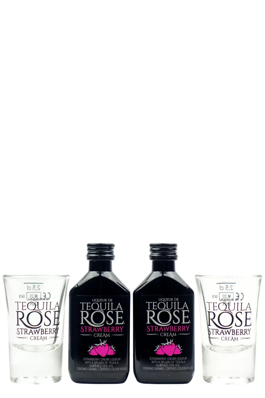 Tequila Rose Strawberry Cream Liqueur Gift Set with 2 Glasses 5cl | VIP