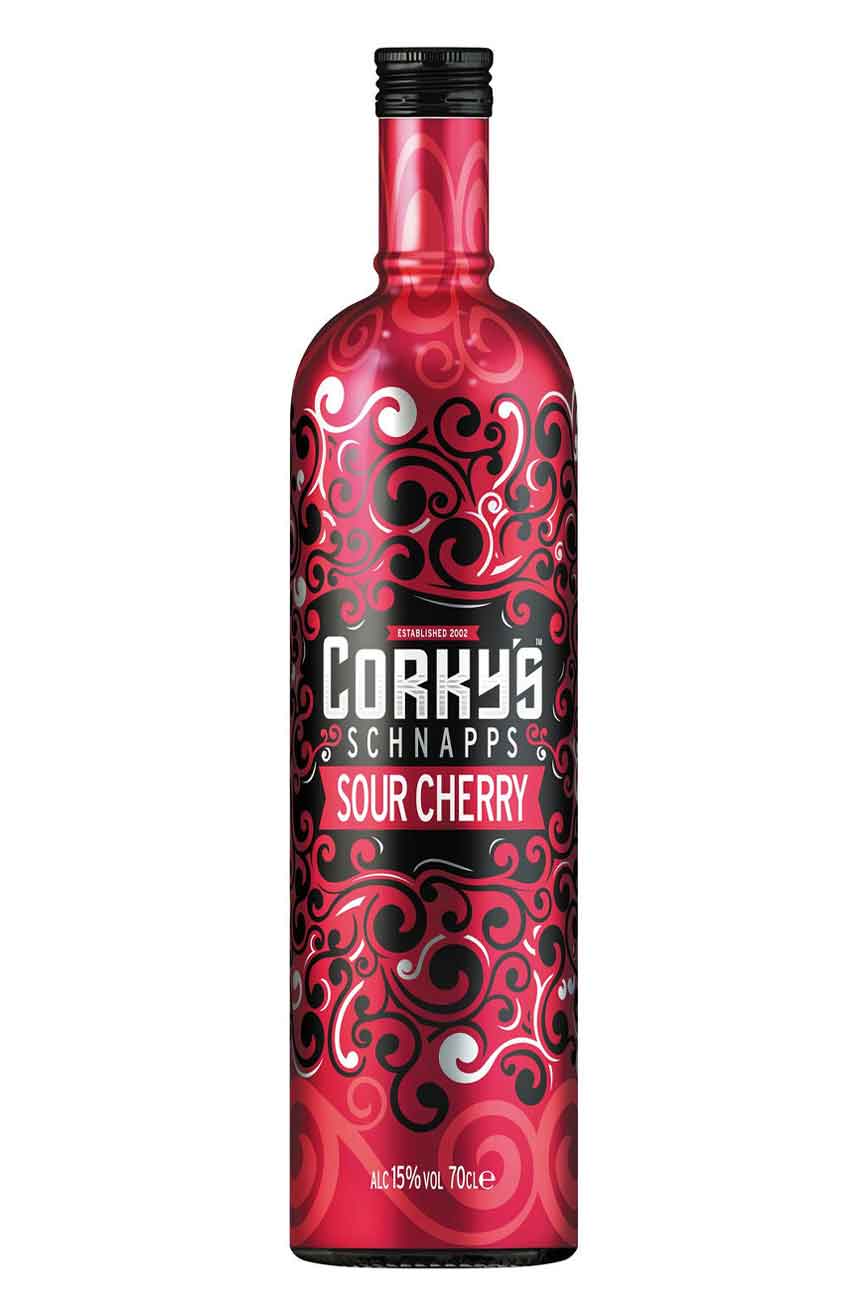 Corkys Cherry Sour Schnapps Liqueur 70cl VIP Bottles