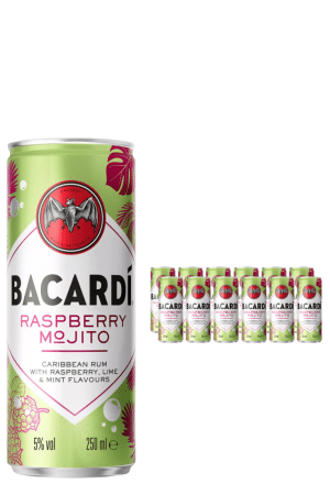 Bacardi Raspberry Mojito Cocktail 12 x 250ml Case