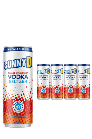 SunnyD Vodka Seltzer Orange Strawberry 4 x 355ml Case